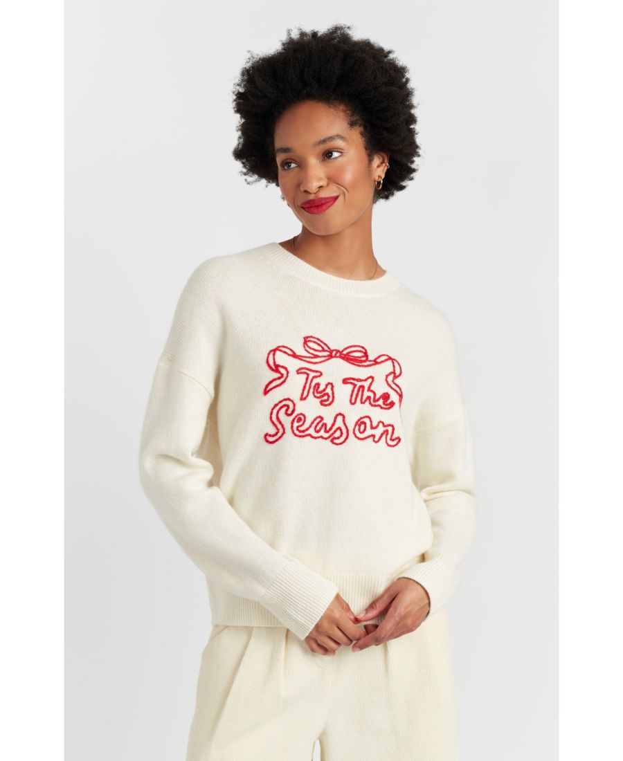 

Женский шерстяно-кашемировый свитер Tis The Season Chinti & Parker, Cream