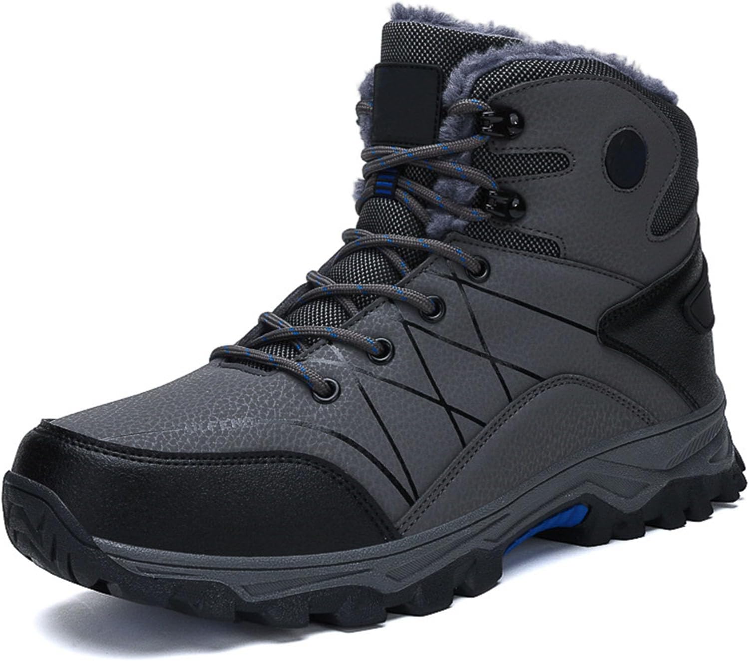 

Зимние ортопедические защитные мужские походные ботинки Rolinb, водонепроницаемые с широкой носочной частью и поддержкой свода стопы, серый