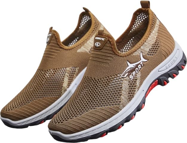 

Мужские дышащие сетчатые кеды без шнурков - легкие удобные низкие кроссовки, повседневная и легкая спортивная обувь, коллекция весна/лето Minlaidian, хаки