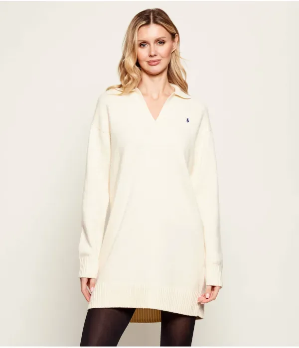 Шерстяное платье Polo Ralph Lauren, кремовый