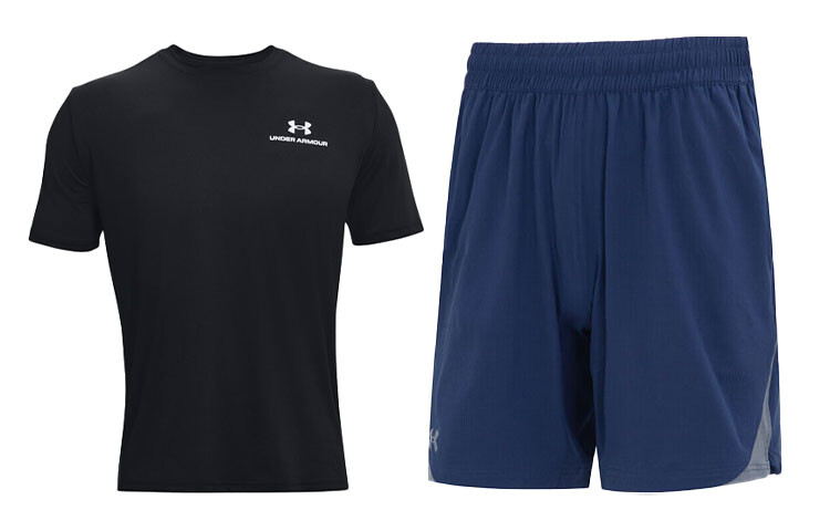 

Мужская повседневная спортивная одежда Under Armour, цвет Black + blue