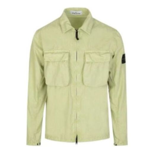 

Куртка brushed cotton 2 pocket shirt jacket 'mint green' Stone Island, зеленый
