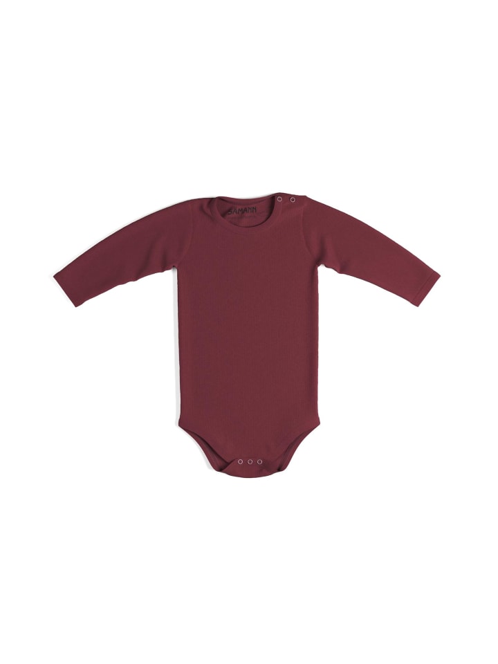 

Sämann Детский боди из 100% органического хлопка, застежка на кнопках, длинные рукава, ребристая текстура, малиновый цвет