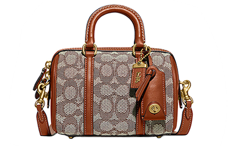 

COACH Бостонская сумка из ткани с кожаной вставкой