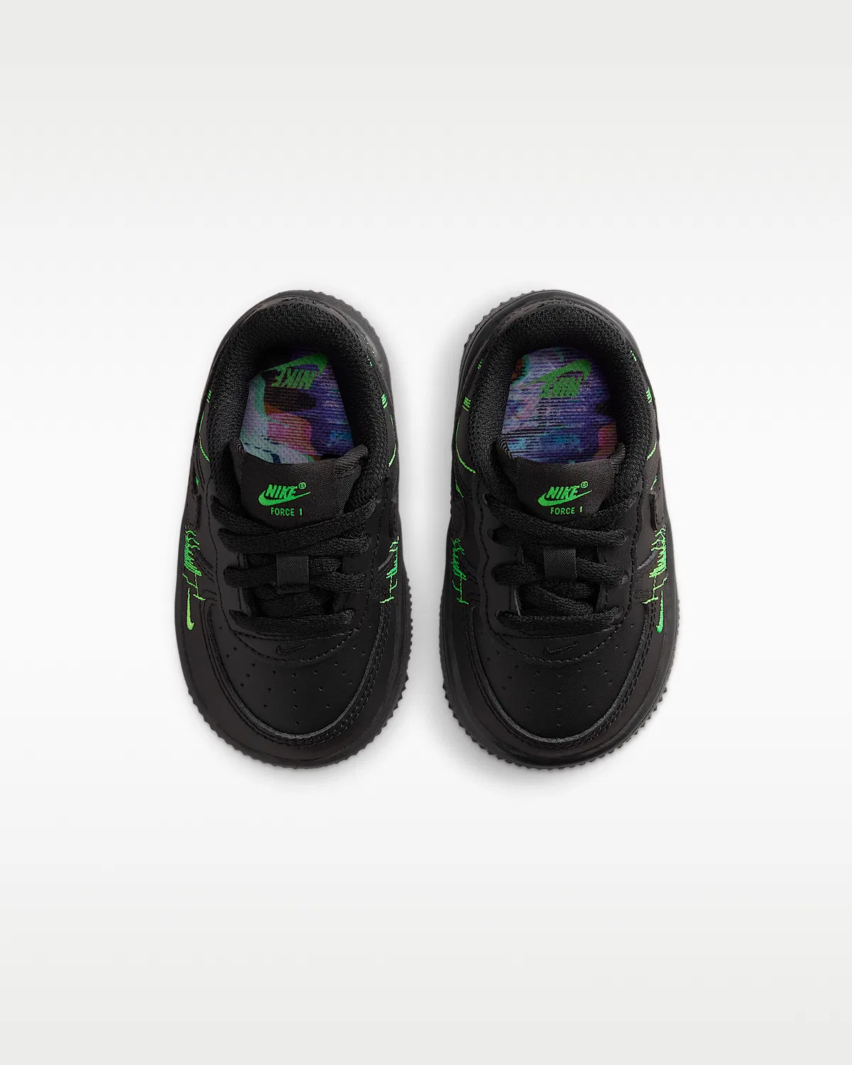 Детские кроссовки Nike Force 1 Low LV8, Black/Green Strike/Vivid Purple/Black — фото 4