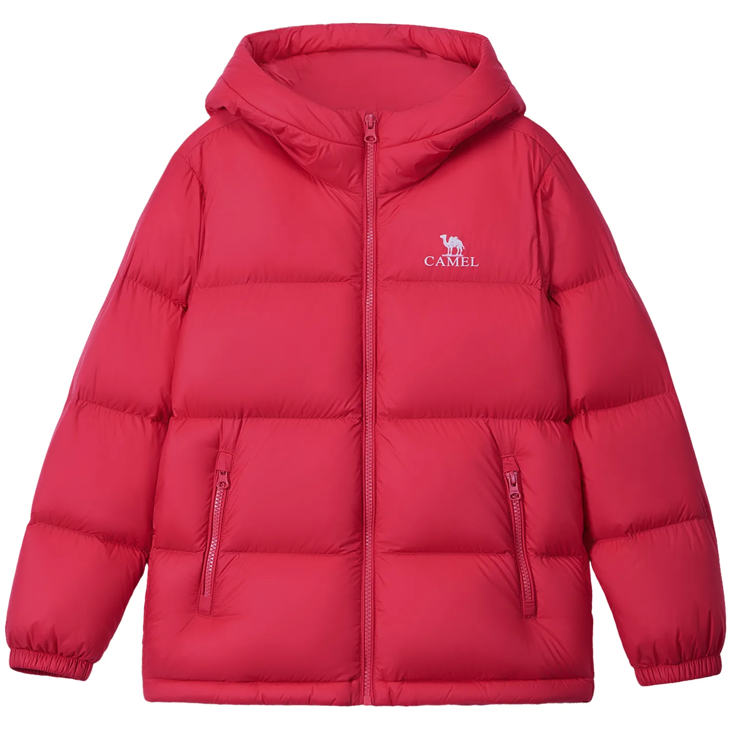 Детская пуховая куртка с капюшоном утепленная CAMEL, Crimson Red