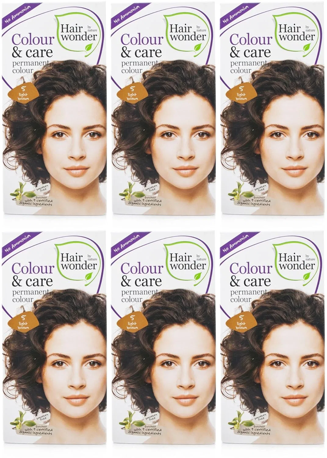 Краска для волос Hennaplus Hairwonder Colour and Care 5, светло-коричневая No brand