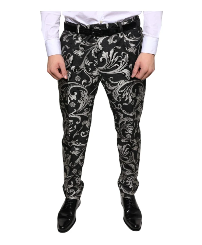 

Узкие брюки с жаккардовым логотипом Dolce & Gabbana, черный