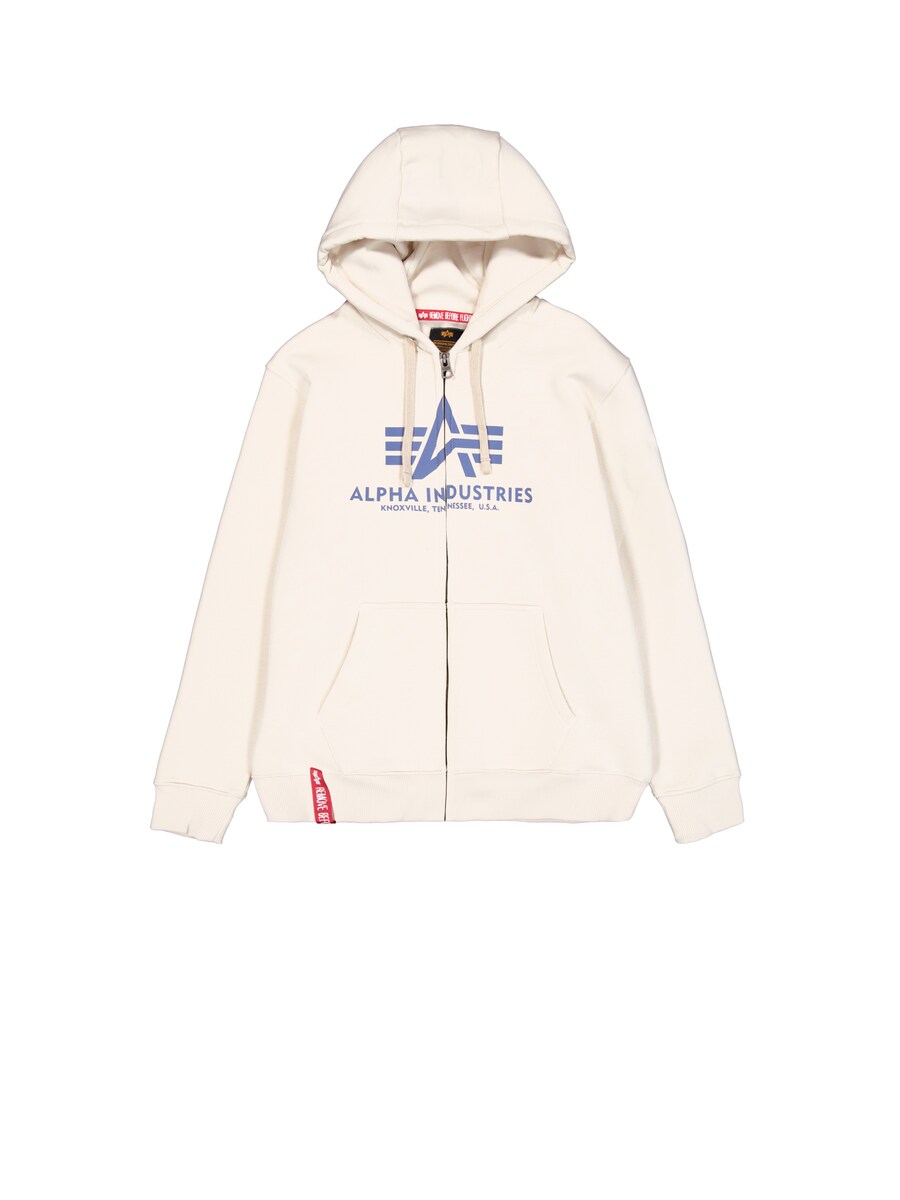 

Толстовка с капюшоном на молнии ALPHA INDUSTRIES, натуральный белый