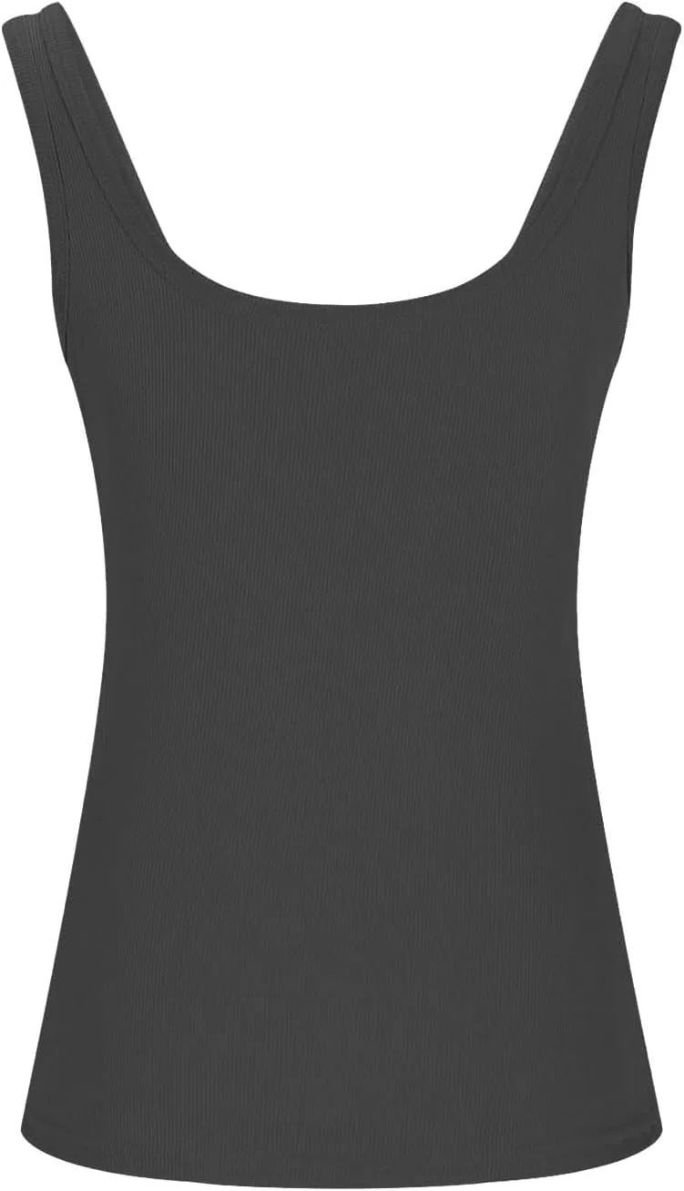 Женский топ-майка Ribbed, Generic, A01_dark Gray — фото 4