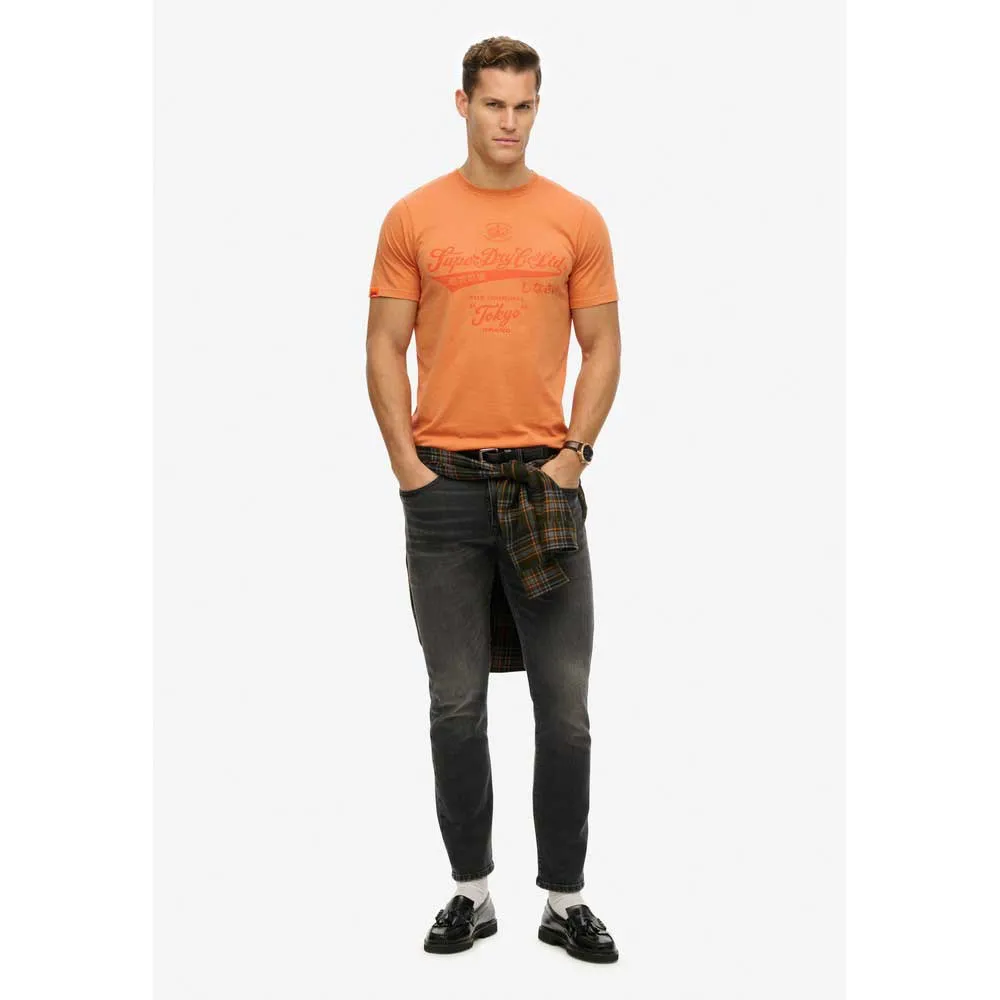 Футболка с коротким рукавом Superdry Workwear Washed Relaxed, оранжевый — фото 3