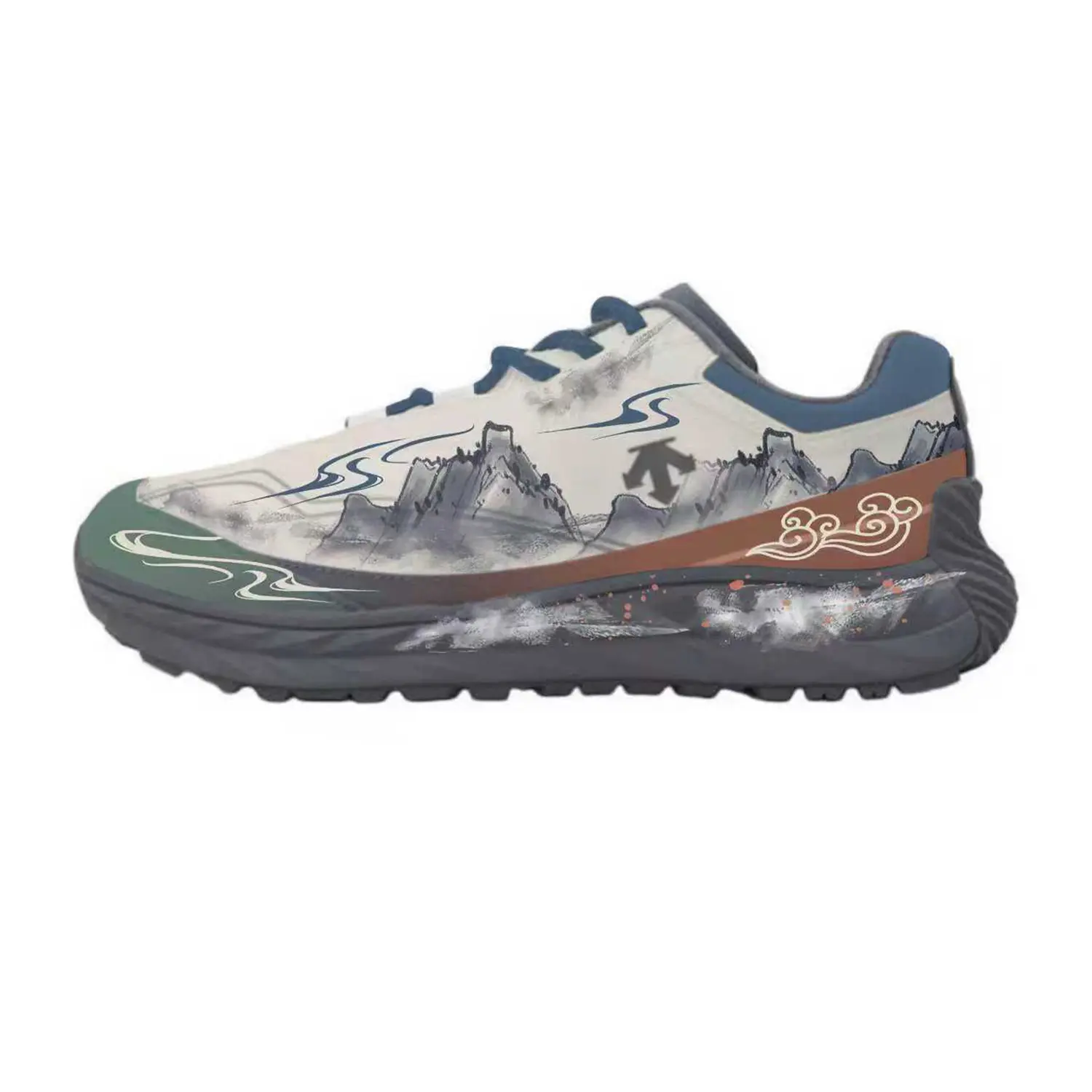 

Мужские повседневные низкие кеды Terrain D, устойчивые к истиранию Descente, серый белый