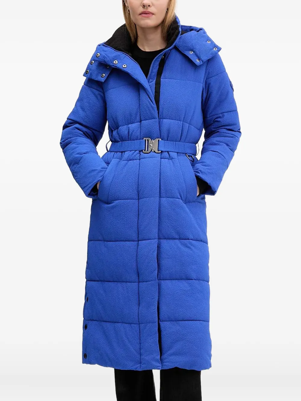 

Стеганое пальто с капюшоном Desigual, синий