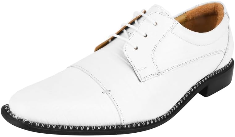 

Мужские туфли LIBERTYZENO Oxfords из натуральной кожи с простым и ящеричным принтом для взрослых на шнуровке, для Рождества, белый