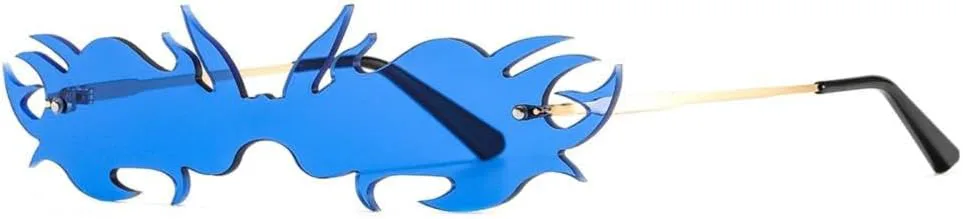 

Панк-солнцезащитные очки без оправы для женщин, модные коричнево-розовые безрамочные солнцезащитные очки, уникальные женские очки-сиамские очки MTZJH, Blue