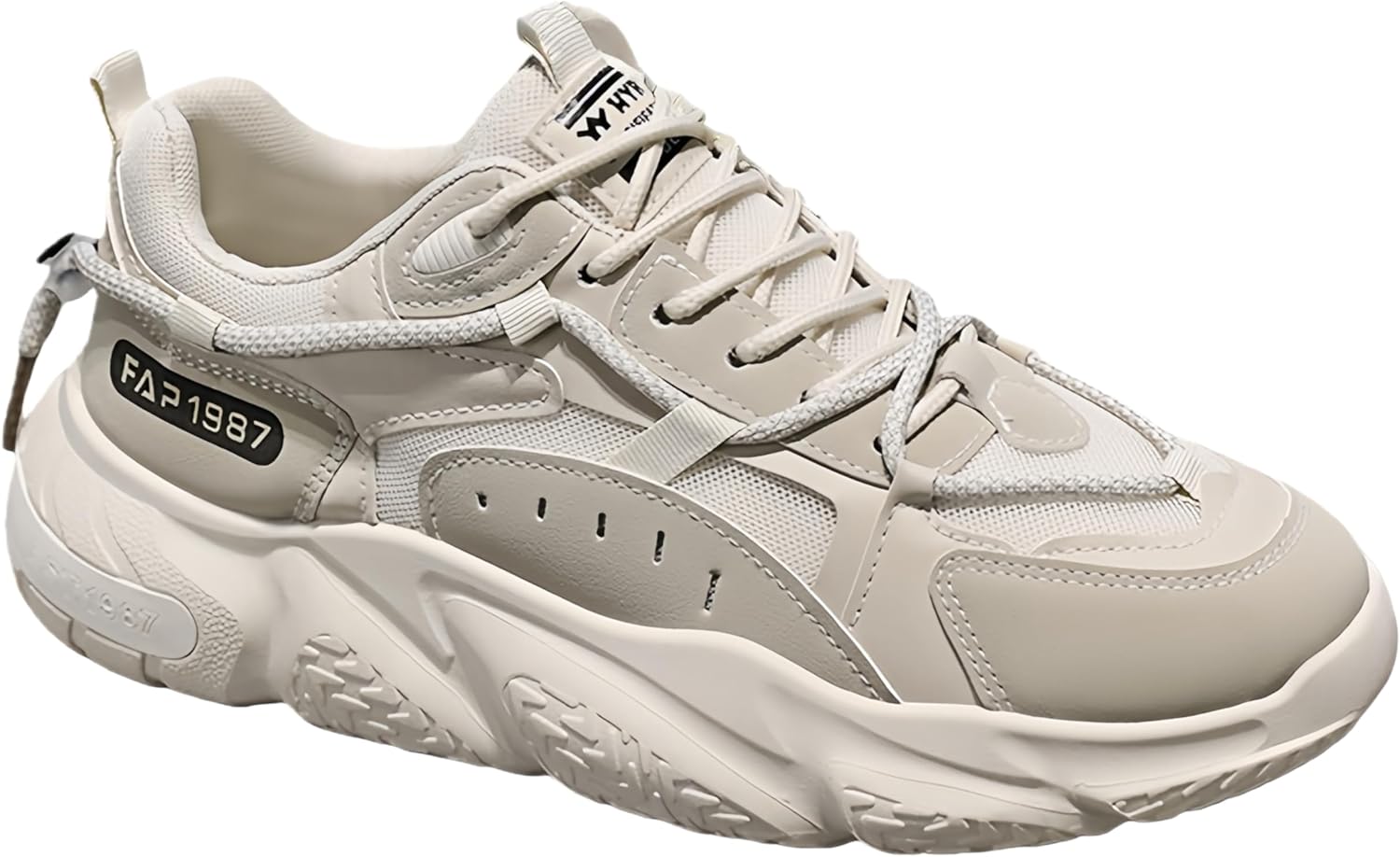 

Мужские спортивные кроссовки больших размеров, удобные и дышащие - модные и повседневные кроссовки для бега. Мягкая подкладка. Противоскользящая подошва. Для активного отдыха и тренировок Fmshi, бежевый