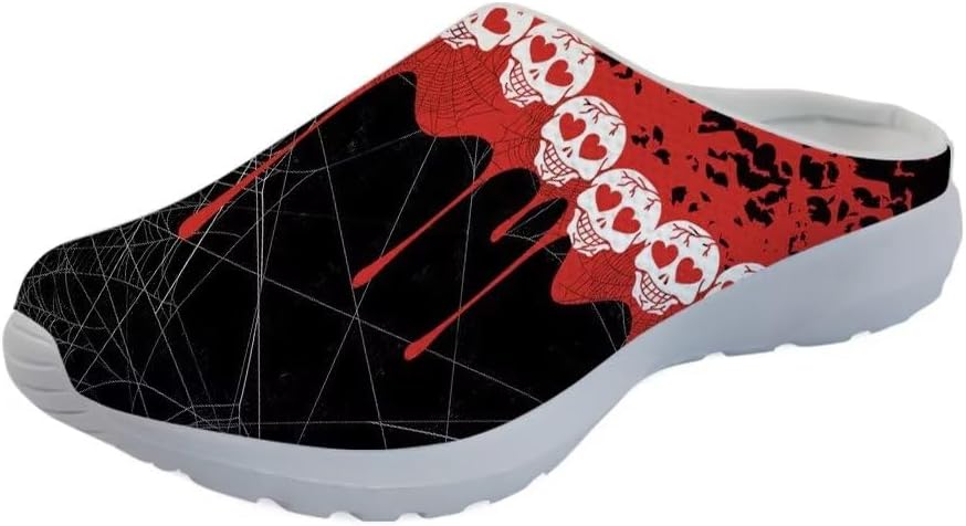 

Мужские садовые сабо GLENLCWE Blue Sea Turtle, сетчатые, мягкие и удобные мюли и сабо, легкие, на липучке, для прогулок, кроссовки, пляжные сандалии, легкие, Blood Skeleton Web