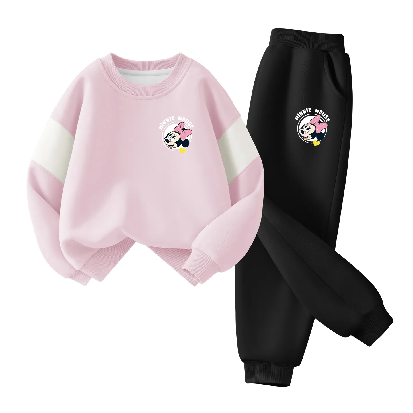 Детская повседневная спортивная футболка с круглым вырезом Disney, Di'e K Cherry Blossom Pink+Di'e K Black