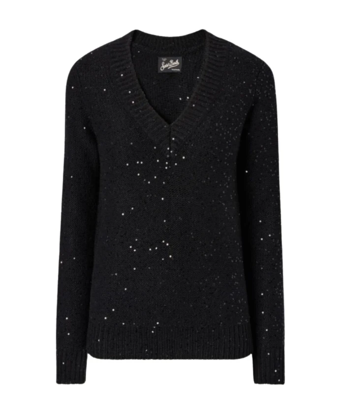 

Свитер с пайетками Mc2 Saint Barth, черный