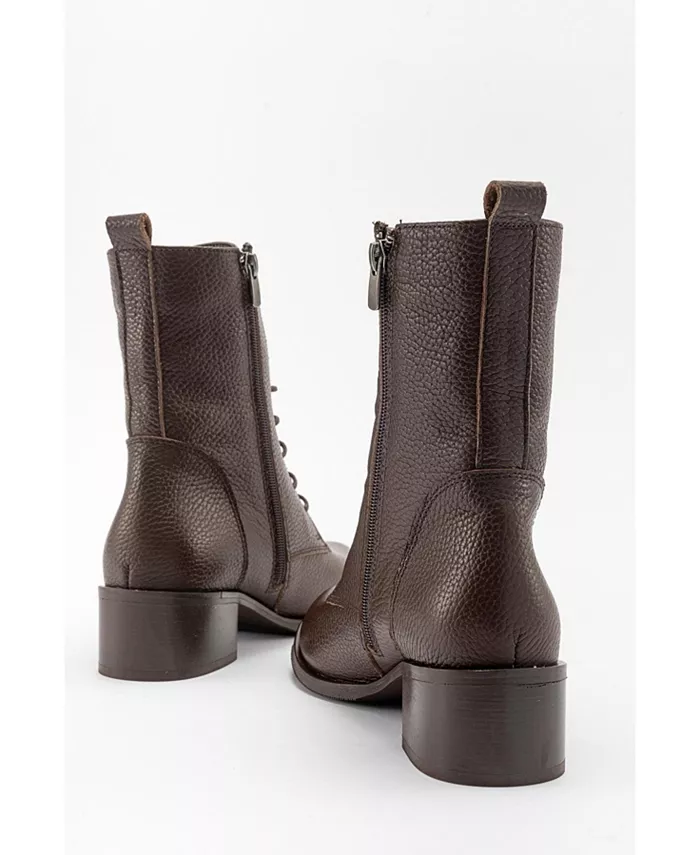 Кожаные ботинки Lana на блочном каблуке (женские) Forever & Always Shoes, коричневый — фото 2