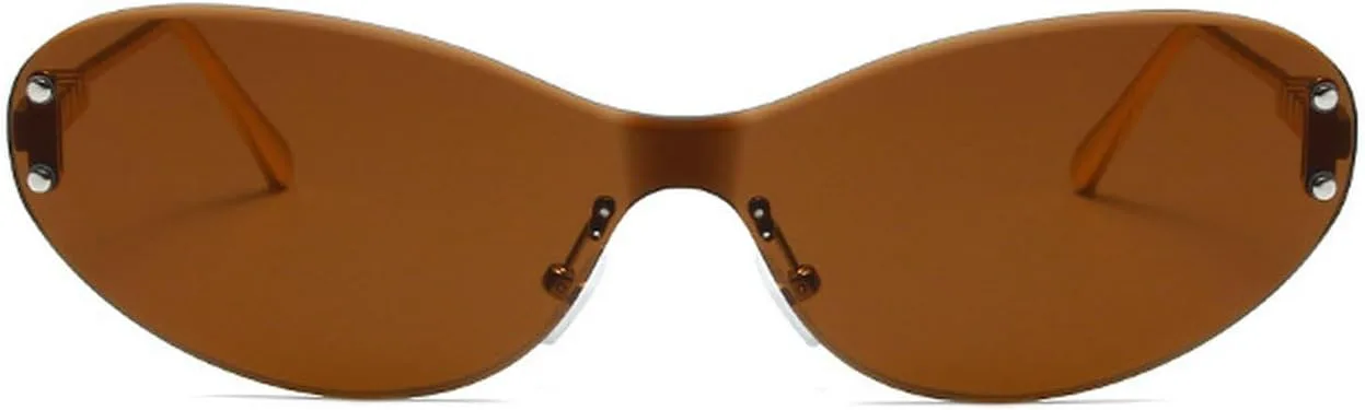 

Laureles Модные цельные овальные солнцезащитные очки для женщин в стиле ретро, ​​без оправы, металлические солнцезащитные очки для мужчин, круглые без оправы, C3