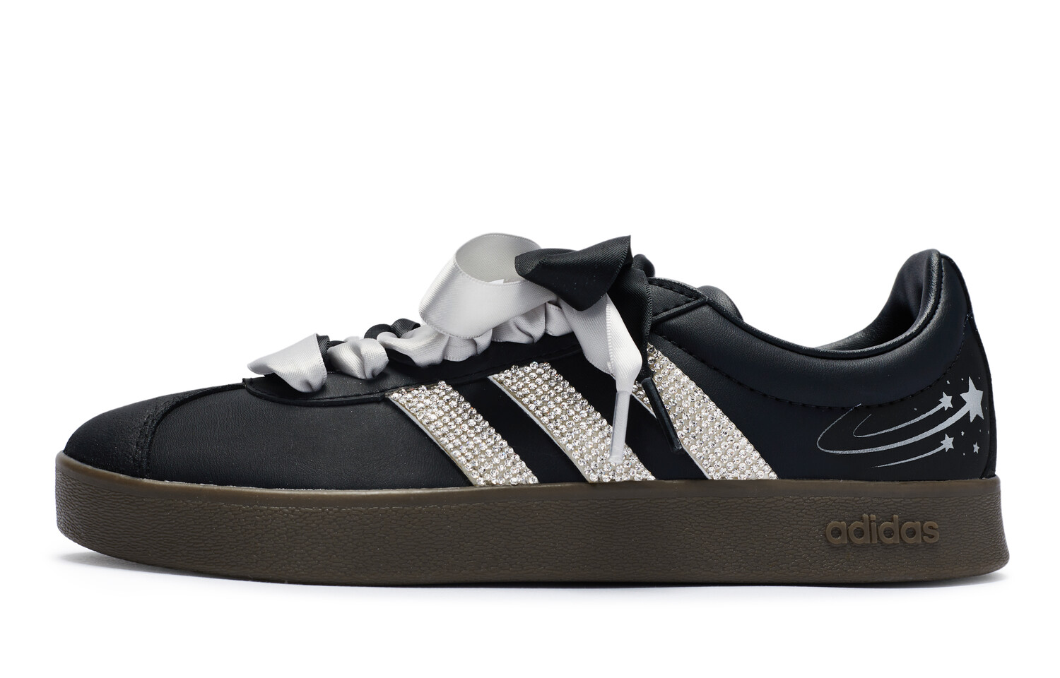 

Кроссовки adidas neo Vl Court Skateboarding Shoes Unisex Low-top Silver, черный/серебряный