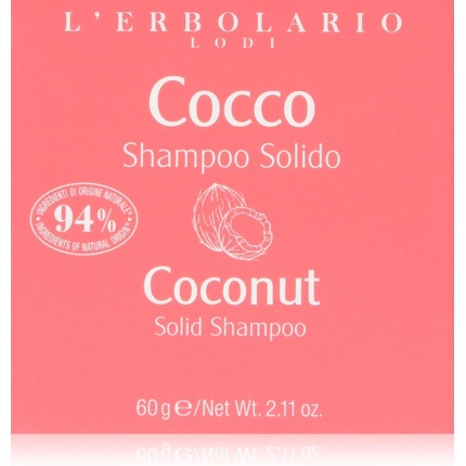 

Твердый кокосовый шампунь для унисекс, 2,1 унции Lerbolario