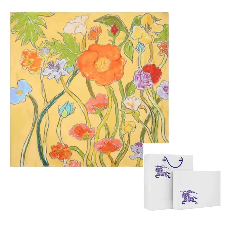 

Burberry Желтый унисекс шарф из шелка тутового дерева, Yellow