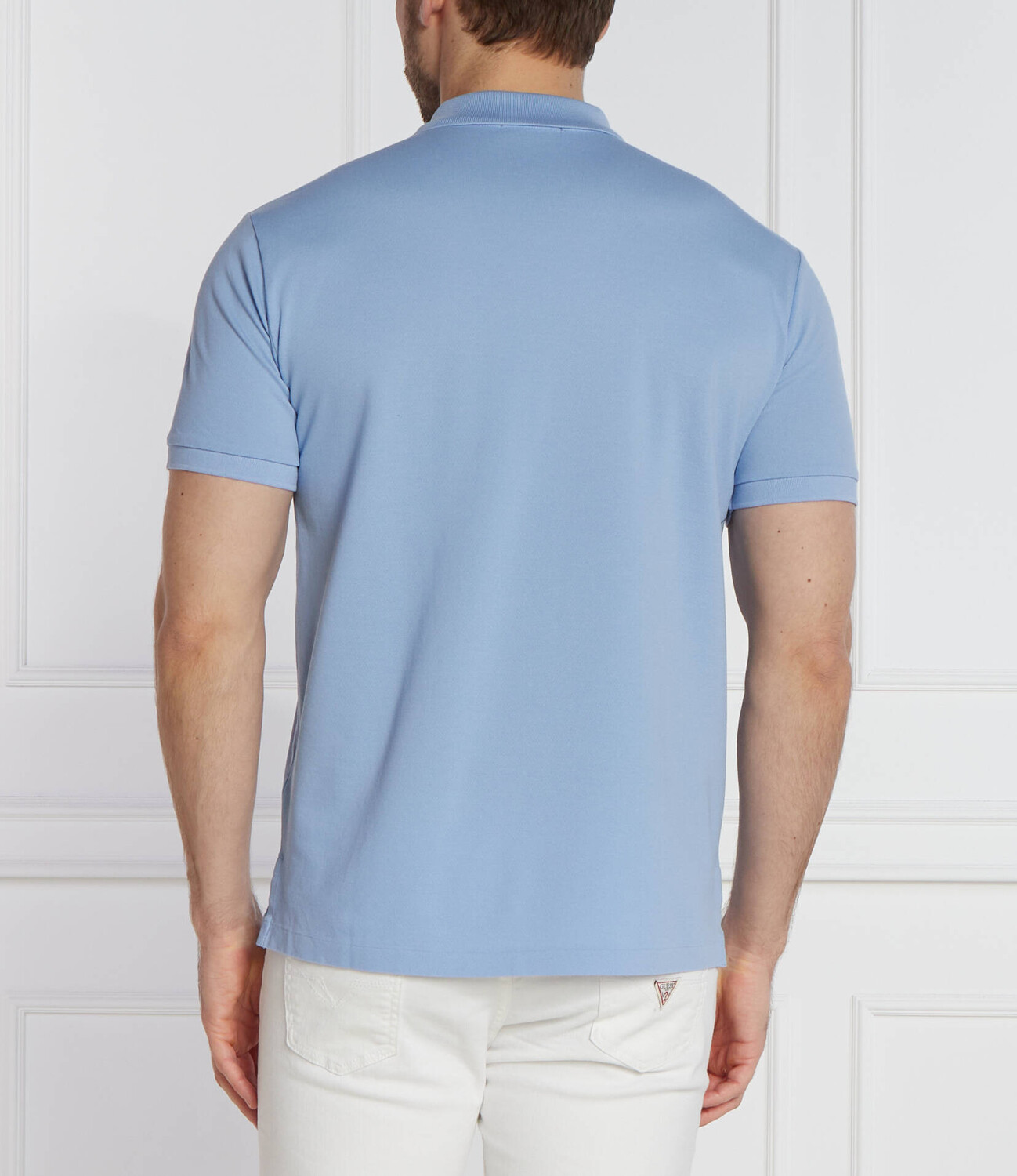 Поло POLO RALPH LAUREN Custom slim fit stretch mesh, небесно-голубой — фото 4