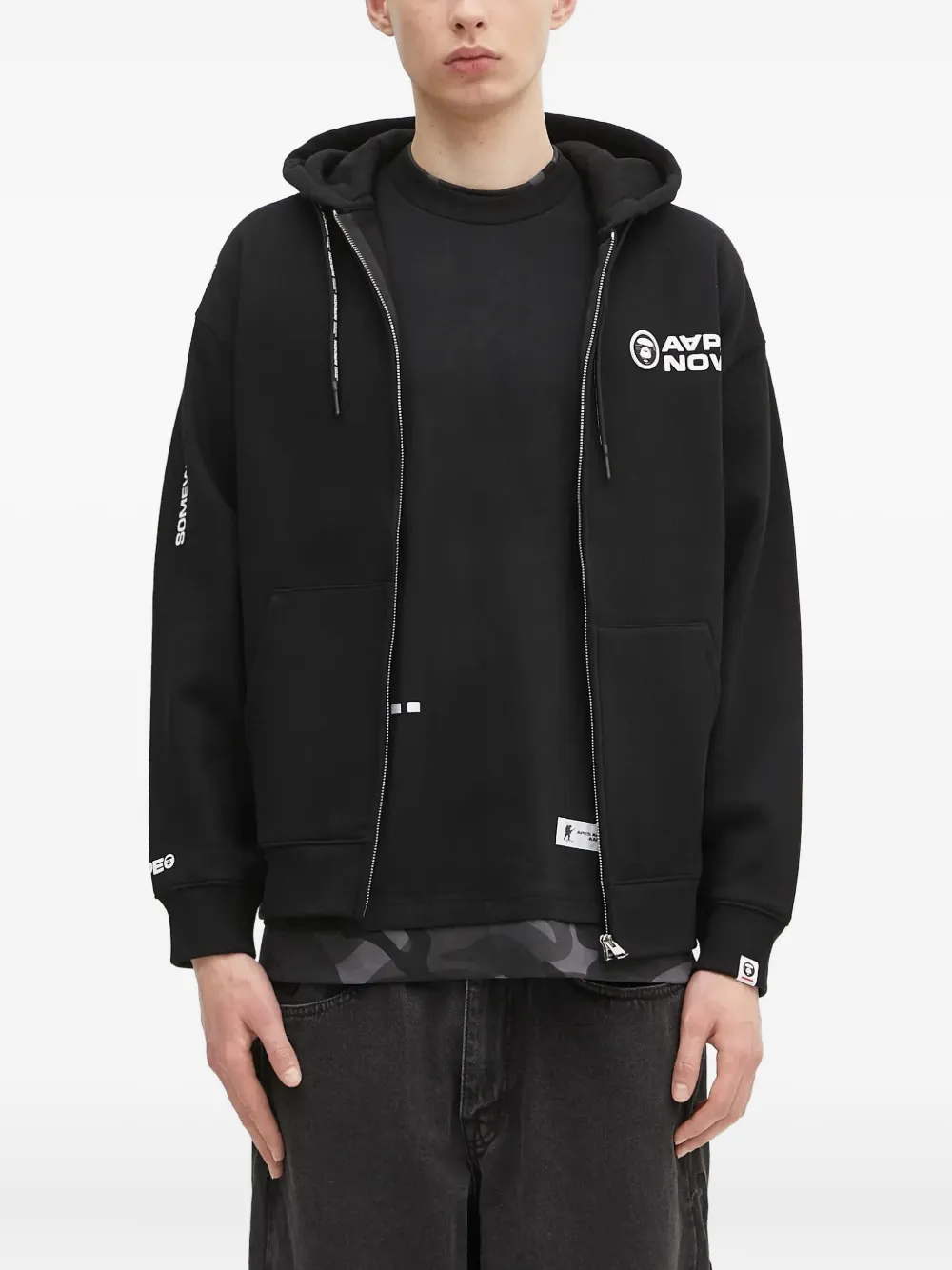 

Худи на молнии с логотипом Aape Now AAPE BY *A BATHING APE, черный