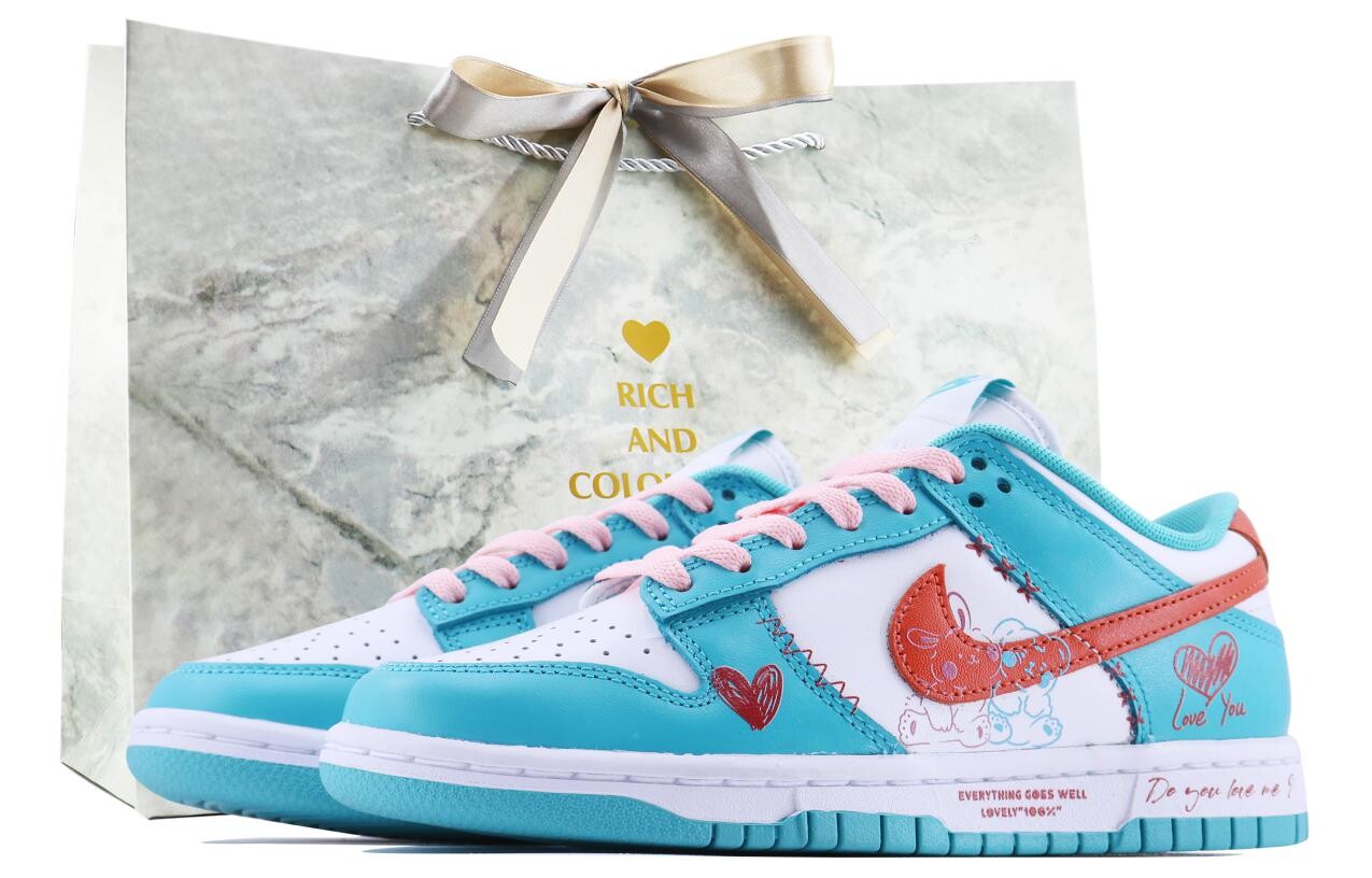 

Кроссовки Nike Dunk Skateboarding Shoes Unisex Low-top White/Blue/Pink, белый