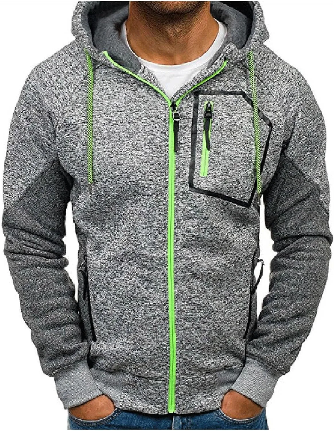 

Мужская толстовка с капюшоном на молнии, флисовая JPLZi