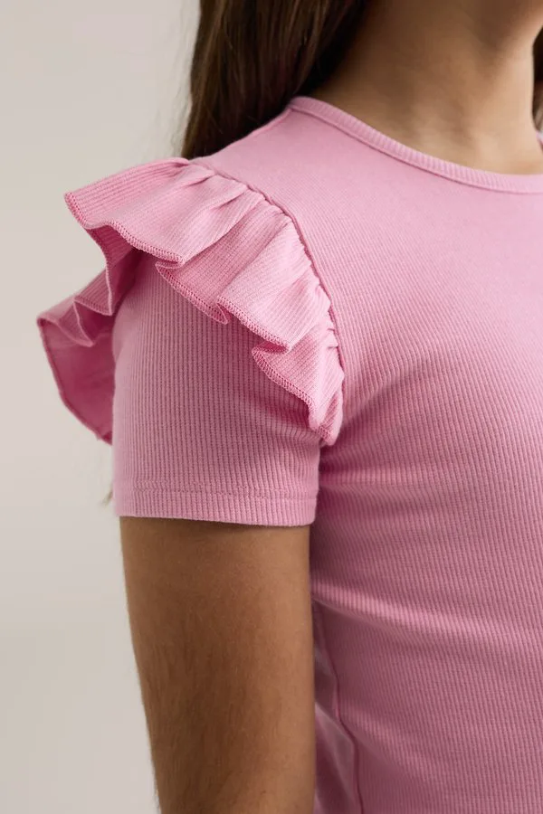 Простая футболка We Fashion, Light Pink — фото 3