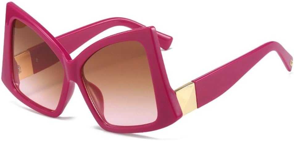 

Уникальные большие солнцезащитные очки в стиле панк с бабочками для женщин и мужчин. Модные солнцезащитные очки с градиентным переходом цвета, защитные очки от УФ-излучения UV400 для спорта WNCKSQ, Rose