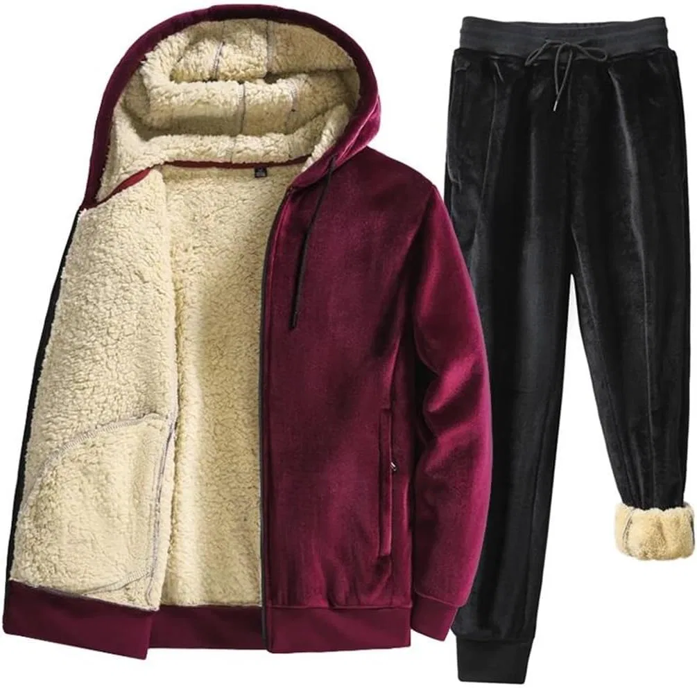 Спортивный костюм флисовый, Men’S Winter Fleece Parka Tracksuit Set, серый — фото 2