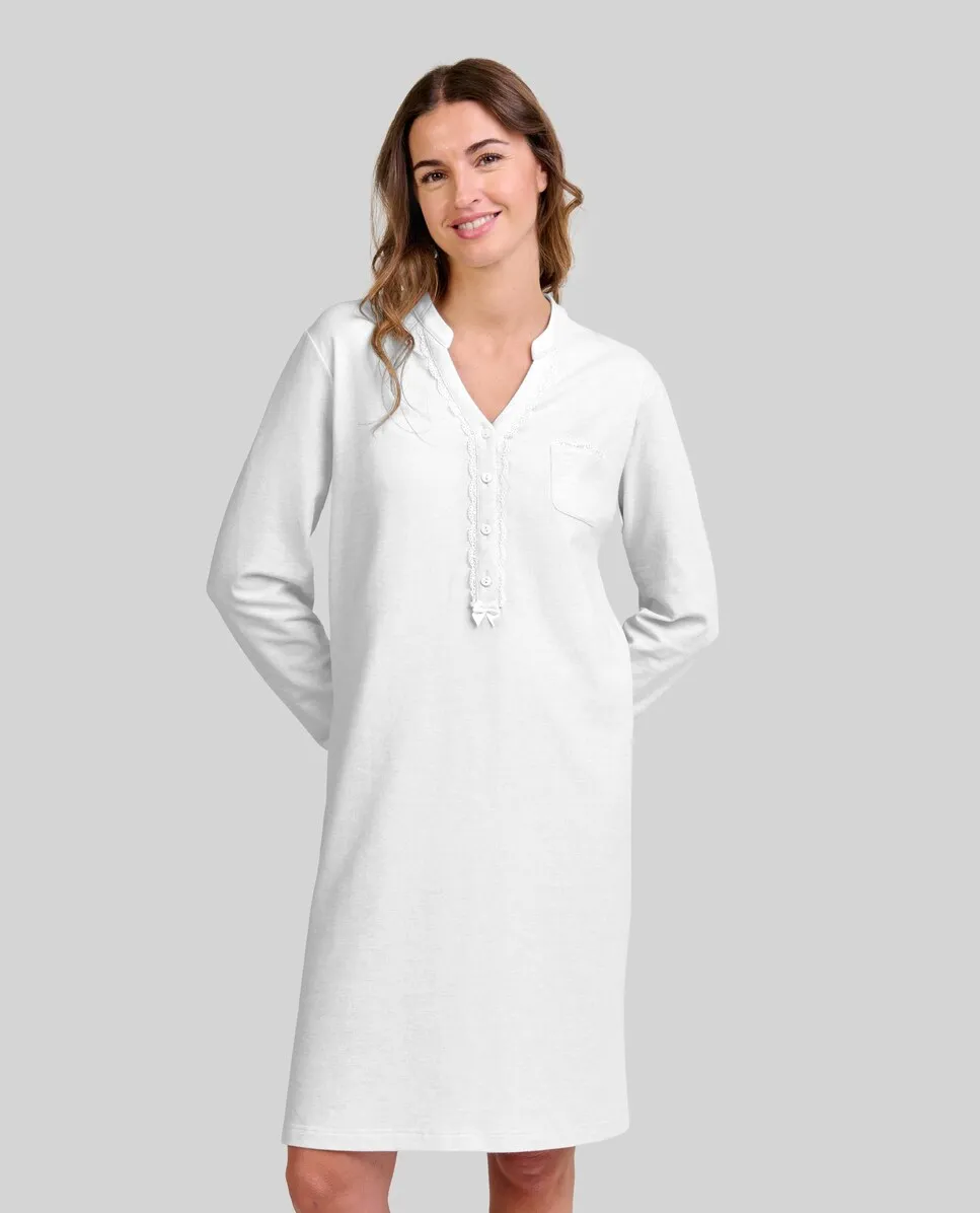 

Женская ночная рубашка с длинными рукавами Lohe, белый