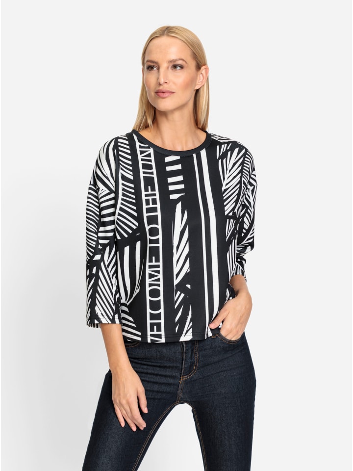 

Рубашка с рукавами 3/4 черного цвета с принтом экрю Heine