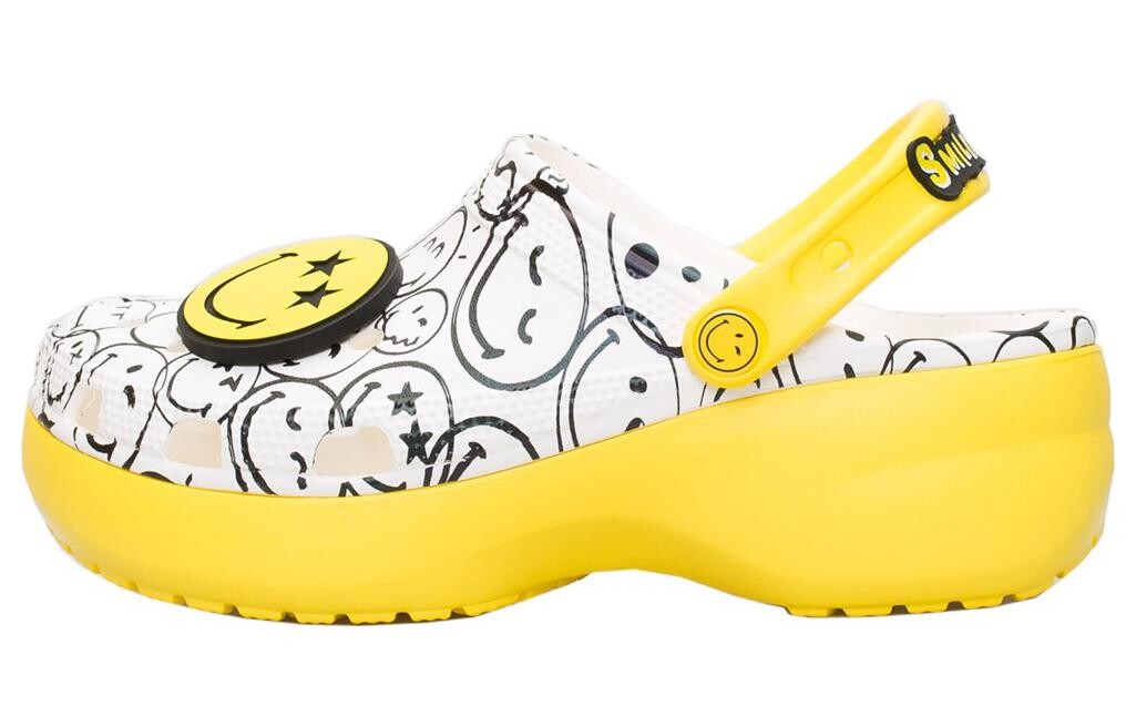 Сабо Smiley X Classic Clog женские Crocs, белый/желтый