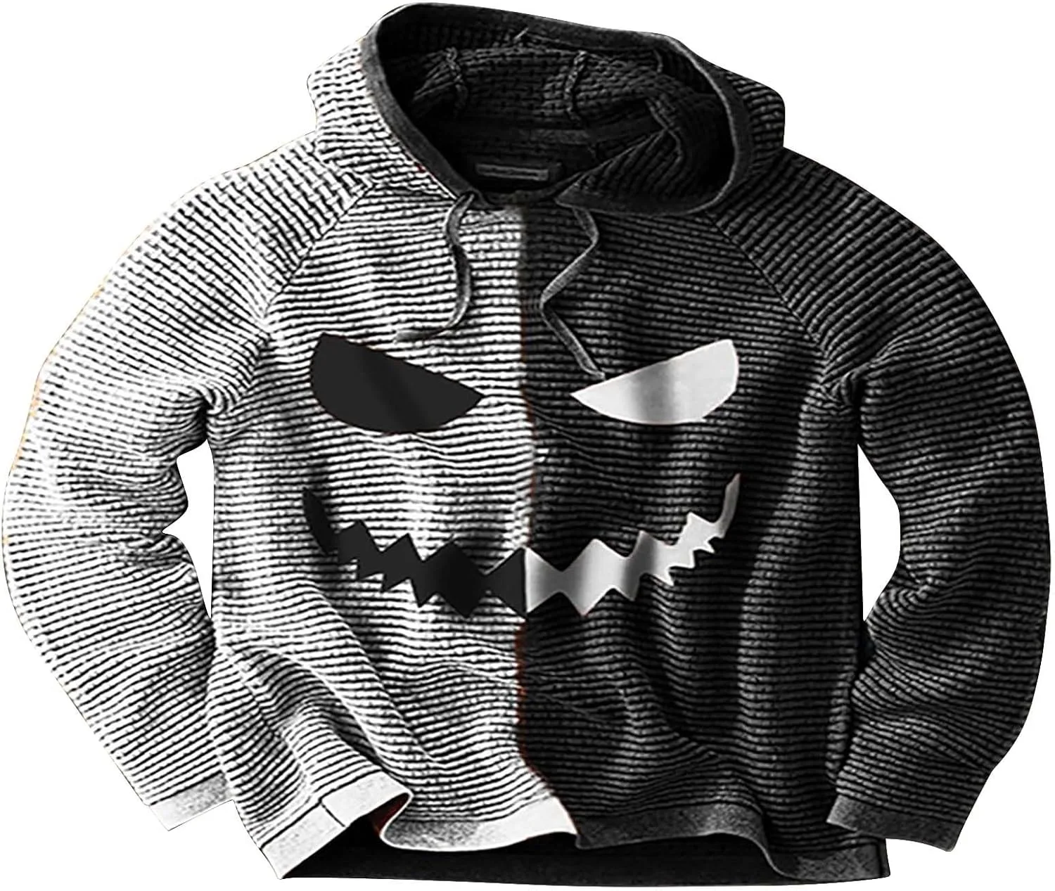 

Мужской свитшот с тыквой на капюшоне Halloween, контрастный xoxingysm