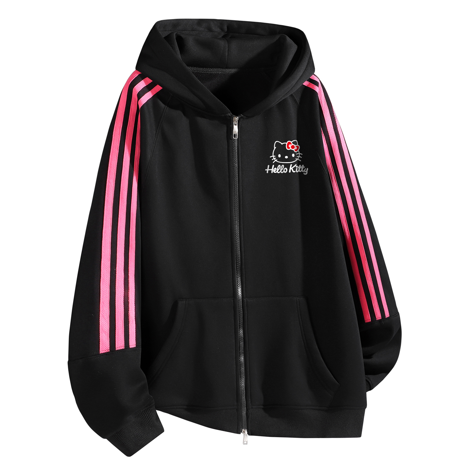 

X HelloKitty Толстовка Hello Kitty унисекс Sanrio, черный, fleece-lined