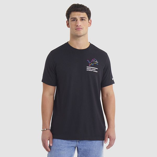 

Мужская черная футболка detroit lions tall 2025 nfl crucial catch tri-blend dri-fit Nike