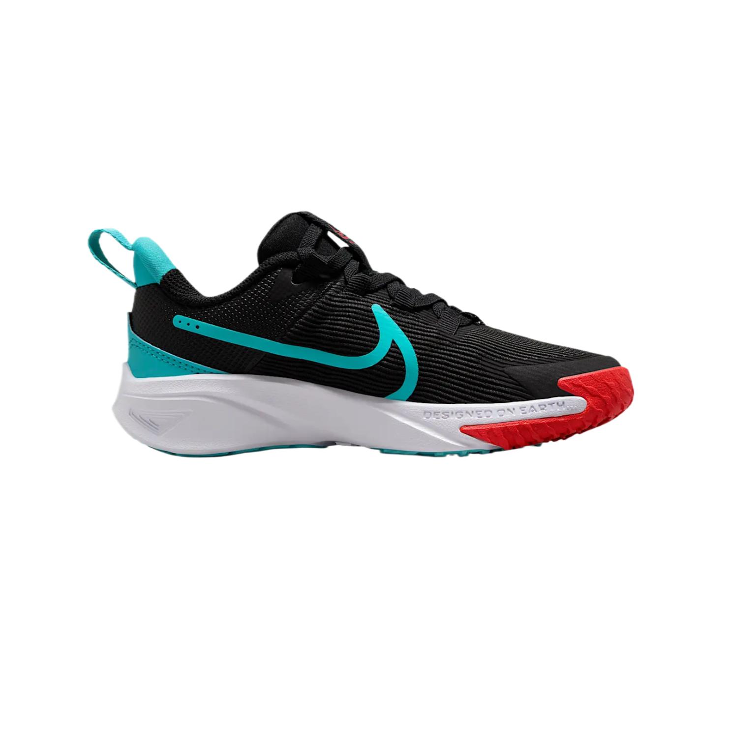 Звездные бегуны 4 Детские уличные кроссовки Nike, черный/красный/белый/зеленый — фото 2