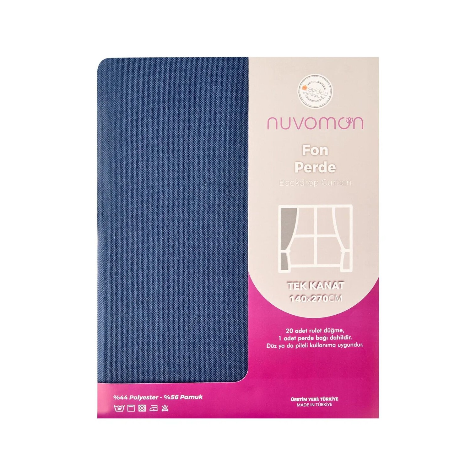 

Фоновая штора Nuvomon Seoul - Темно-синий - 140x270 см