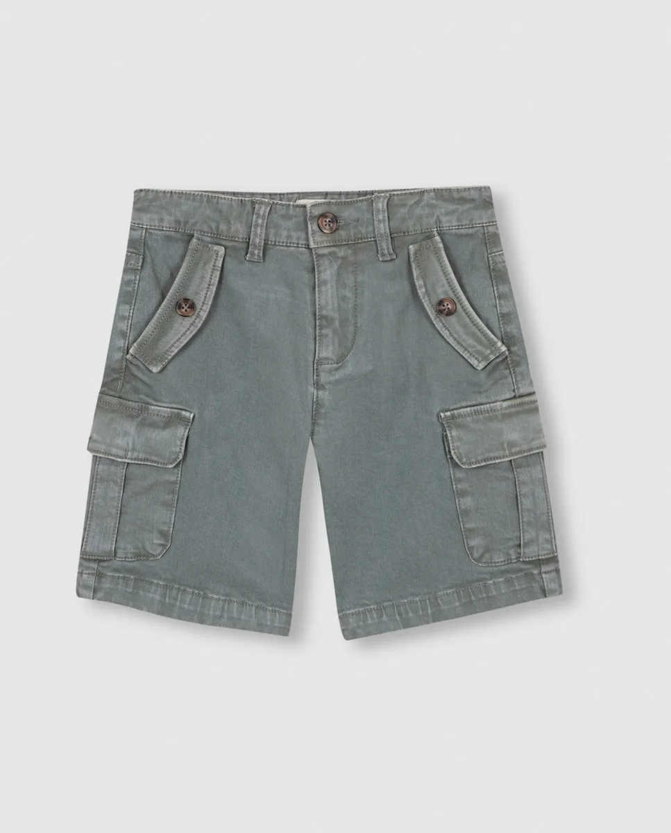 

Детские шорты карго темно-зеленого цвета Gocco