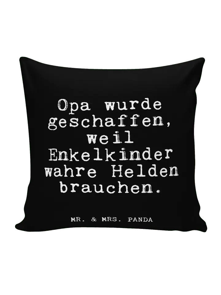 

Подушка Mr & Mrs Panda 40x40 Opa wurde geschaffen weil, черный