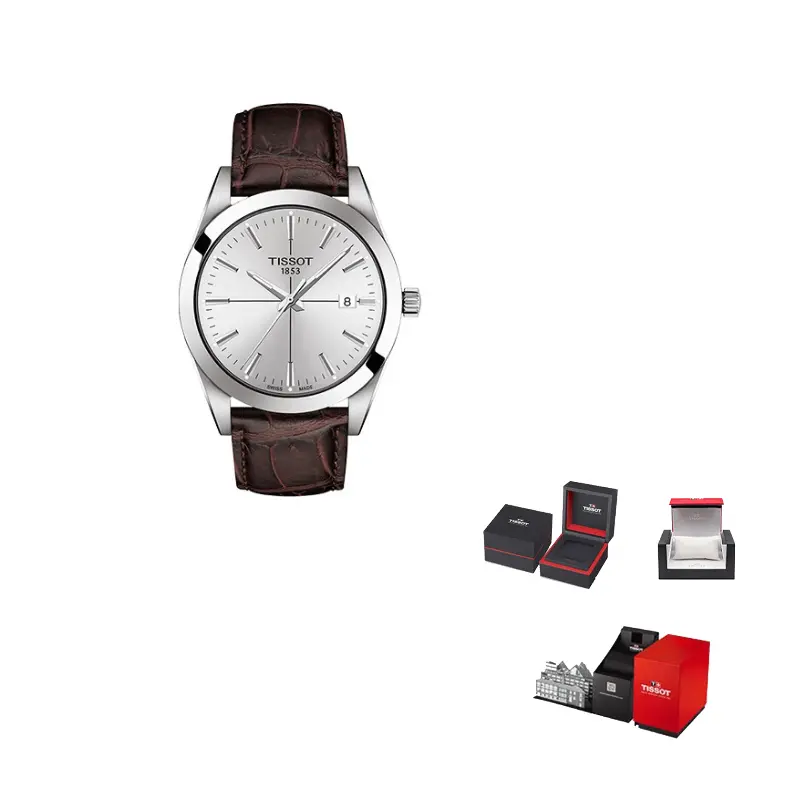 

TISSOT Часы Windy Collection Quartz Movement Men's Watch 40mm White Dial Stainless Steel Case Leather Strap