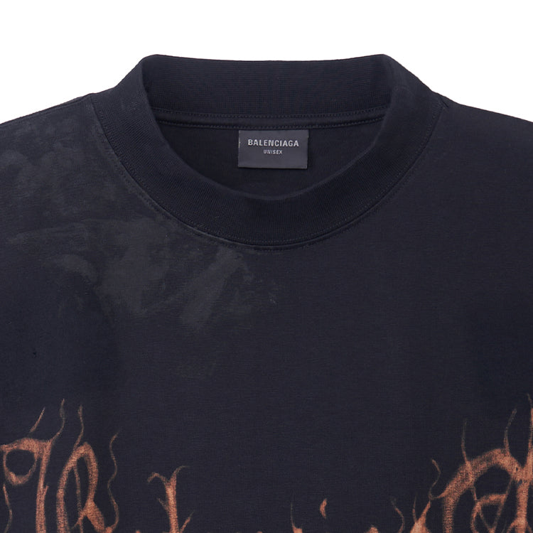 Футболка Balenciaga Heavy Metal T-shirt Large Fit 'Black Faded', черный — фото 4