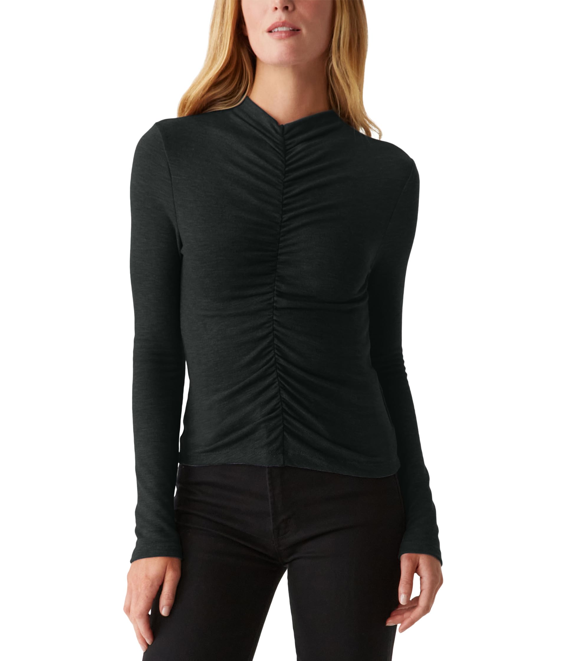 

Топ Michael Stars Evelyn Ruched Top, черный