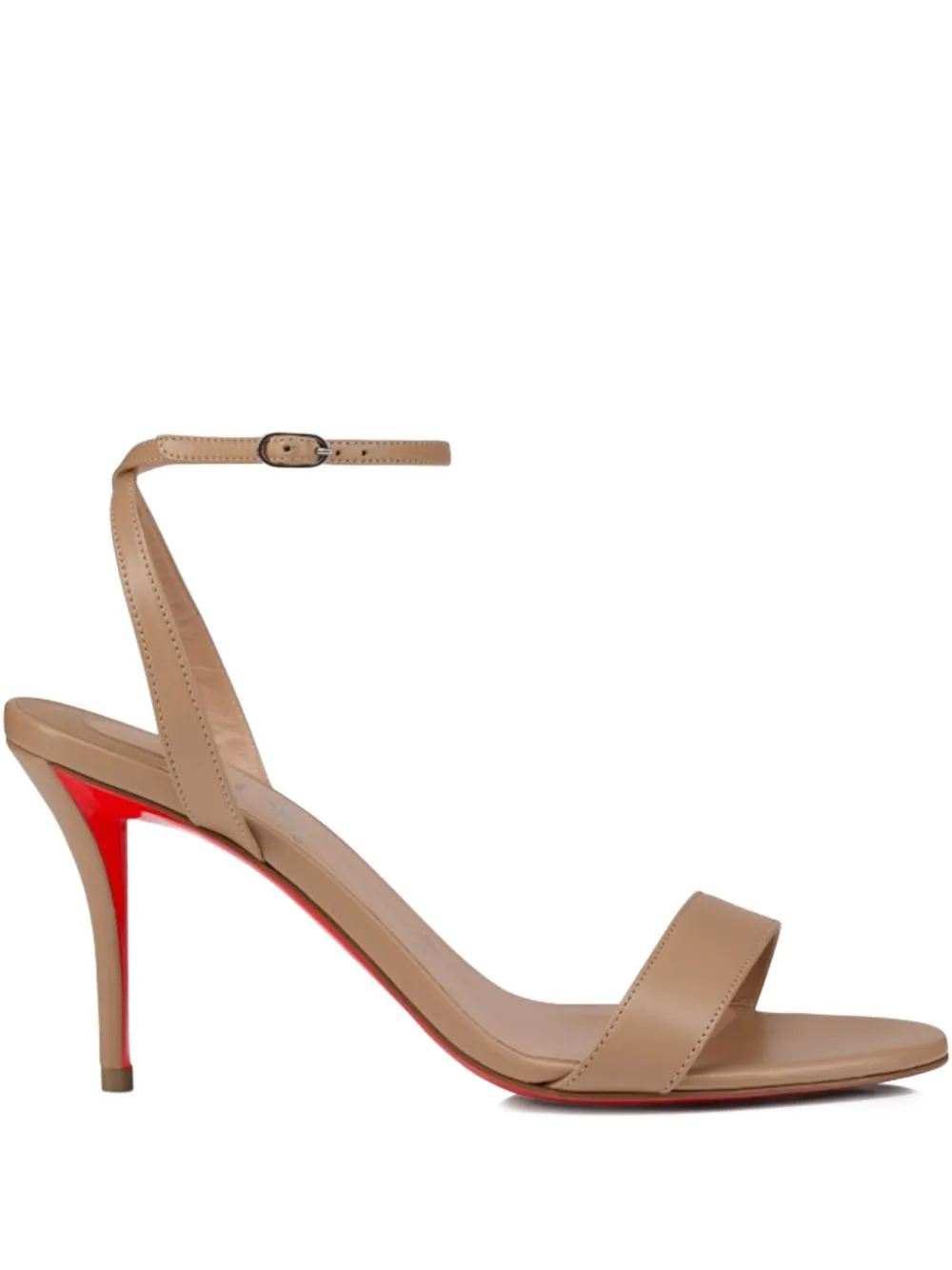 Сандалии на каблуке с ремешком на щиколотке высотой 100 мм Christian Louboutin, коричневый