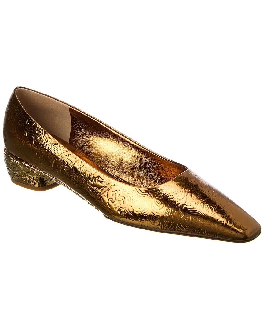 Кожаные туфли Ferragamo Riace Salvatore Ferragamo, золото — фото 2